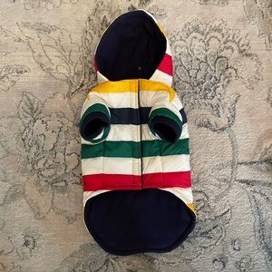 HBC Classic Multi Stripe Down Dog Coat in size Medium